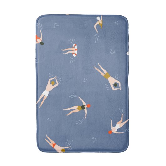 Vintages Schwimmmuster Badematte (Vorderseite Vertikal)