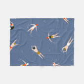 Vintages Schwimmmuster Fleecedecke (Vorderseite (Horizontal))