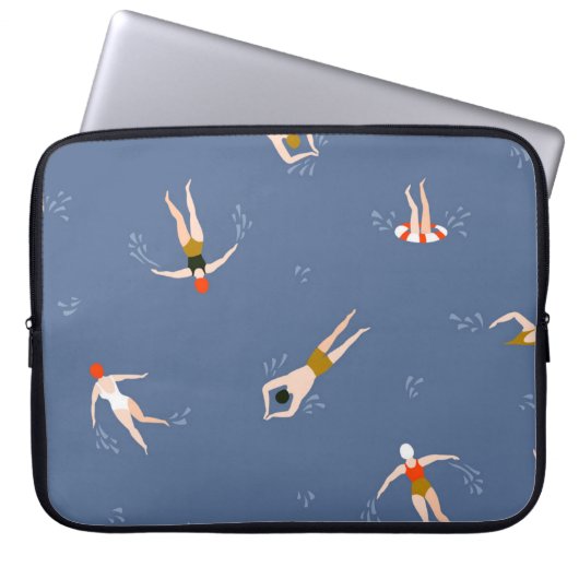 Vintages Schwimmmuster Laptopschutzhülle (Vorderseite)
