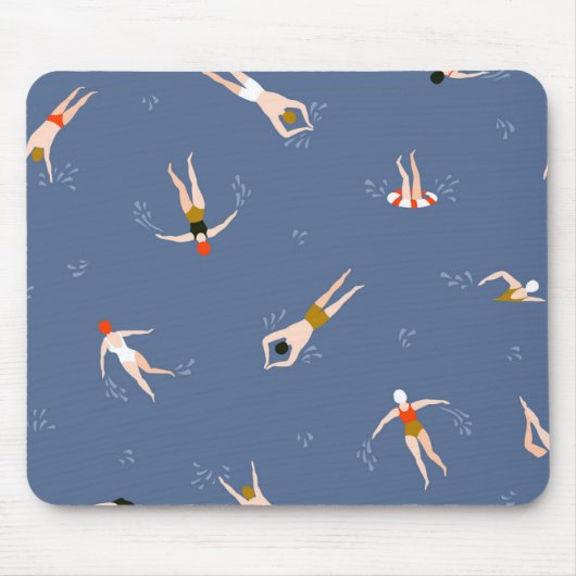 Vintages Schwimmmuster Mousepad (Vorne)