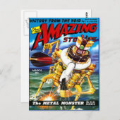Vintages Sci Fi Art Metal Monster Postkarte (Vorne/Hinten)