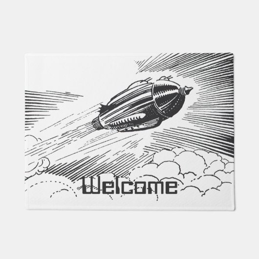 Vintages Science Fiction-Raumschiff Rocket in den Fußmatte (Vorderseite)