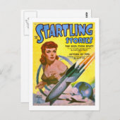 Vintages SciFi-Comic Startling Stories Postkarte (Vorne/Hinten)