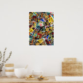 Vintages SciFi & Horror Movie Poster Collage (Küche)