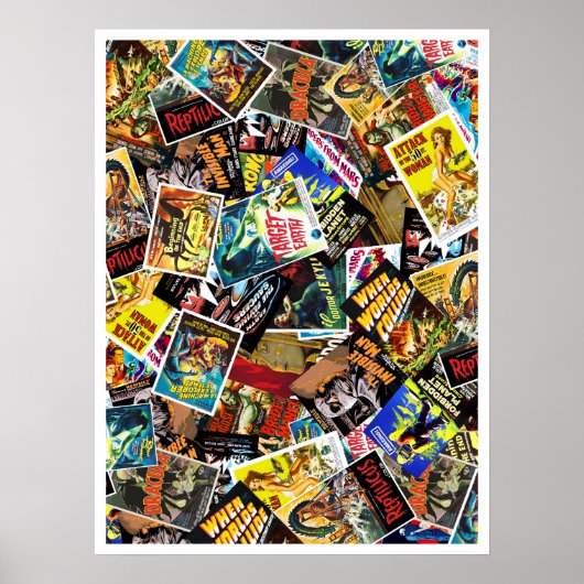 Vintages SciFi & Horror Movie Poster Collage (Vorne)
