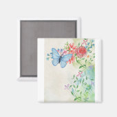 Vintages Scrapbook Aquarellbild Magnet (Vorderseite/Rückseite)