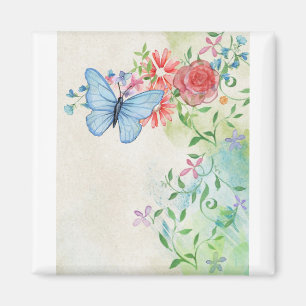 Vintages Scrapbook Aquarellbild Magnet