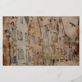 Vintages Scrapbook Art Journal Malerei Sepia Briefpapier