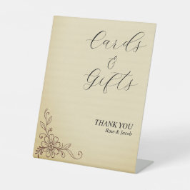 Vintages Scrapbook Hochzeitskarten & Geschenkgutsc Sockelschild