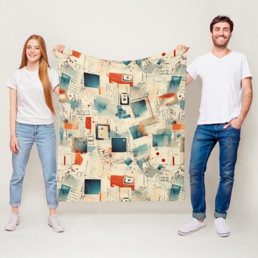 Vintages Scrapbook-Muster (3) Fleecedecke (Beispiel)