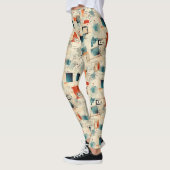 Vintages Scrapbook-Muster (3) Leggings (Links)