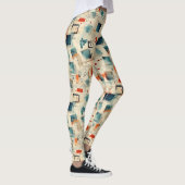 Vintages Scrapbook-Muster (3) Leggings (Rechts)