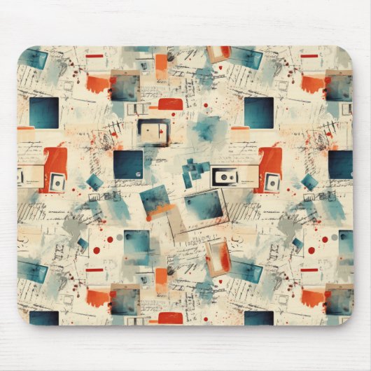 Vintages Scrapbook-Muster (3) Mousepad (Vorne)