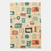 Vintages Scrapbook-Muster Geschirrtuch (Vertikal)