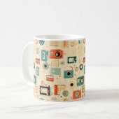 Vintages Scrapbook-Muster Kaffeetasse (Vorderseite Links)