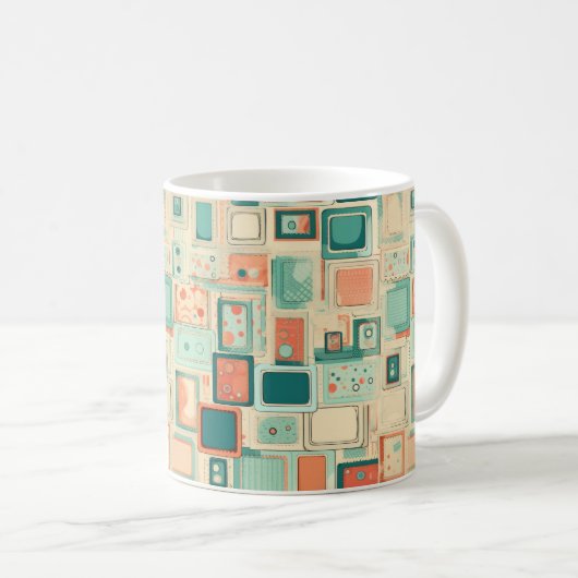 Vintages Scrapbook-Muster Kaffeetasse (VorderseiteRechts)