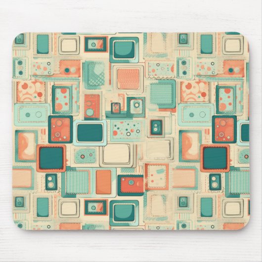 Vintages Scrapbook-Muster Mousepad (Vorne)