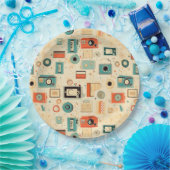 Vintages Scrapbook-Muster Pappteller (Party)