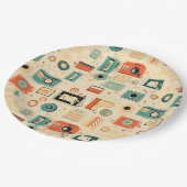 Vintages Scrapbook-Muster Pappteller (Schrägansicht)