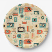 Vintages Scrapbook-Muster Pappteller (Vorderseite)