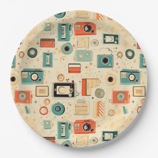 Vintages Scrapbook-Muster Pappteller (Vorderseite)