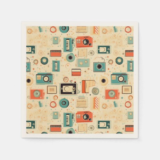 Vintages Scrapbook-Muster Serviette (Vorderseite)