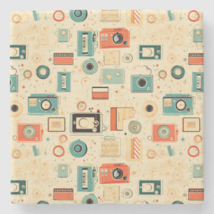Vintages Scrapbook-Muster Steinuntersetzer