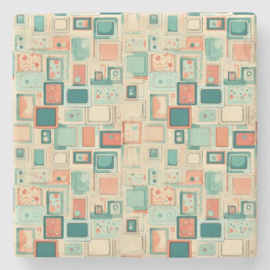 Vintages Scrapbook-Muster Steinuntersetzer (Vorderseite)