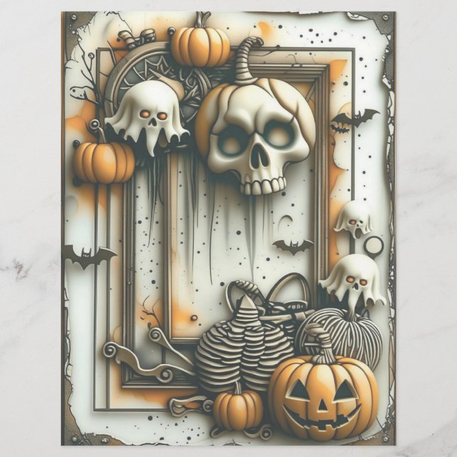 Vintages Scrapbook Paper von Halloween (Vorderseite)
