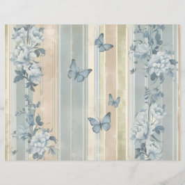 Vintages Scrapbook-Papier mit blauer Blume