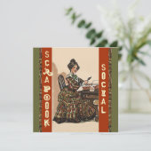 Vintages Scrapbooking Party Soziales Handwerk Einladung (Stehend Vorderseite)