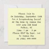 Vintages Scrapbooking Party Soziales Handwerk Einladung (Rückseite)
