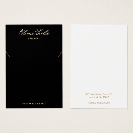 Vintages Script Black Necklace Display (Vorne & Hinten)