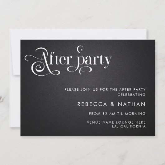Vintages Script Boho Typografie Wedding After Part Einladung (Vorderseite)