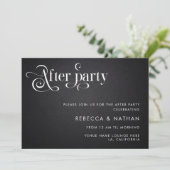 Vintages Script Boho Typografie Wedding After Part Einladung (Stehend Vorderseite)