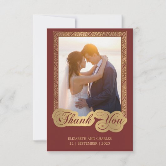 Vintages Script-Foto Dankeskarte (Vorderseite)