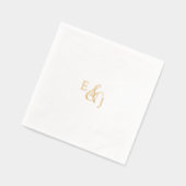 Vintages Script Gold Foil Metallic Monogram Weddin Servietten Mit Folie (Links)