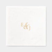 Vintages Script Gold Foil Metallic Monogram Weddin Servietten Mit Folie (Vorderseite)
