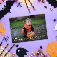 Vintages Script Happy Halloween Foto Gold