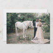 Vintages Script Horizontales Foto Save The Date (Vorderseite)