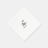 Vintages Script Monogram Wedding Napkins Serviette (Ecke)