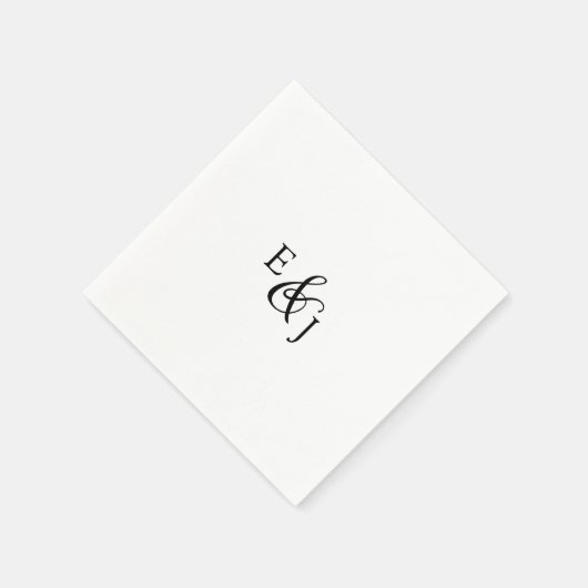 Vintages Script Monogram Wedding Napkins Serviette (Ecke)