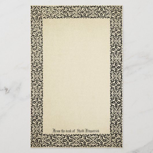 Vintages Scroll Border Perchment Personalisiert Briefpapier (Vorderseite)