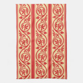 Vintages Scroll Muster Rot und Gold Küchentücher (Vertikal)