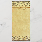 Vintages Scroll Rustic Country Camouflage Hochzeit Programm (Rückseite)