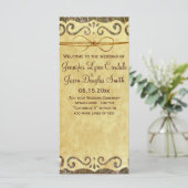 Vintages Scroll Rustic Country Camouflage Hochzeit Programm (Stehend Vorderseite)