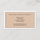 Vintages Seamstress Schneiden Visitenkarte (Rückseite)