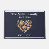 Vintages Seashell Family Beach House Fußmatte (Vorderseite)