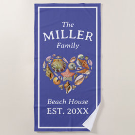 Vintages Seashell Family Beach House Handtuch