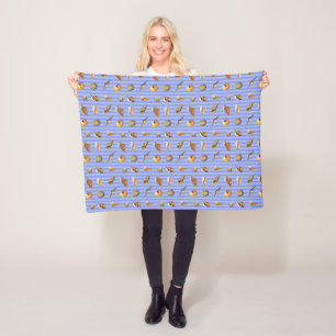 Vintages Seashell Muster Fleece Blanket